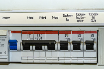 Sicherungsautomaten in einem Sicherungskasten