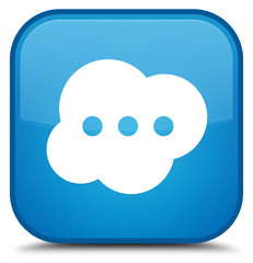 Brain icon special cyan blue square button