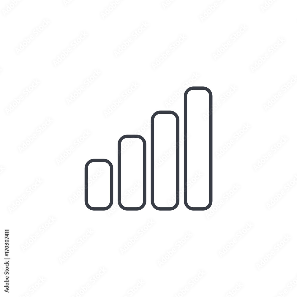 Poster mobile network signal thin line icon. linear vector illustration. pictogram isolated on white backgr