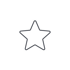 Obraz premium five-pointed star, bookmark thin line icon. Linear vector illustration. Pictogram isolated on white background