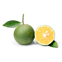 Tropical fruit : Sweet orange isolate on white background