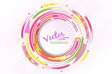 Colorful geometric banner. Movement of abstract comets. Flat figures and particles on a white background. Contemporary composition. Template for banners, stickers. Vector illustration. © vit_mar