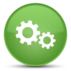 Process icon special soft green round button