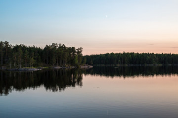 Fototapeta na wymiar Island on a lake in Sweden