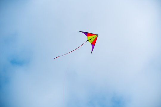 kite soars in the sky.