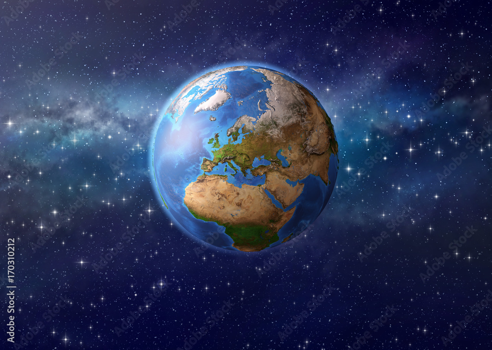 Sticker planet earth in outer space