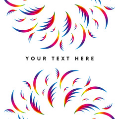 Fototapeta na wymiar Abstract circle ornament with spectrum gradient. Frame. Text template. Vector illustration.