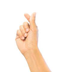 Mini-Heart finger hand sign gesture, love symbol trend posture, isolation with clipping path