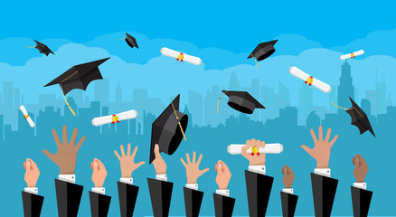 Concept of education. College, university ceremony