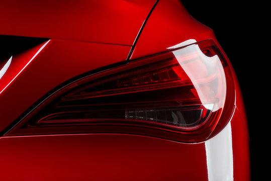 Car detailing series: Closeup of red car taillights