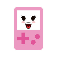 portable handheld game console kawaii style icon image vector illustration design 