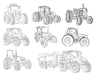 Sketches of tractors.  © designer_an