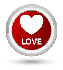 Love prime red round button