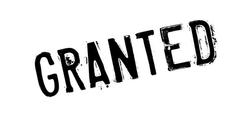 Granted rubber stamp. Grunge design with dust scratches. Effects can be easily removed for a clean, crisp look. Color is easily changed.