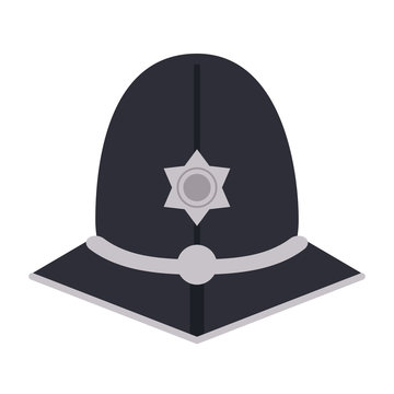 Police Officer Hat London Related  Icon Image Vector Illustration Design 