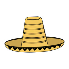 traditional hat mexican culture icon image vector illustration design 
