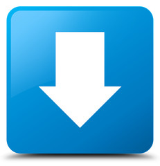 Download arrow icon cyan blue square button