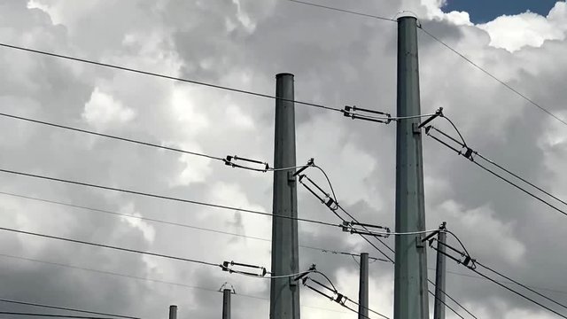 Time Lapse: Storm Clouds Roll in Behind Power Station