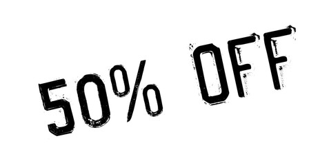 50 Off rubber stamp. Grunge design with dust scratches. Effects can be easily removed for a clean, crisp look. Color is easily changed.