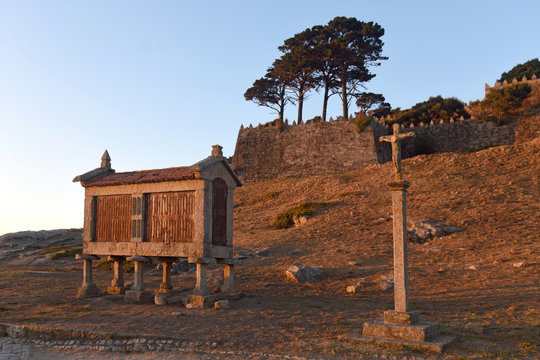 Barn (Horreo) in the coastal village of Baiona in Pontevedra, Galicia