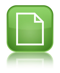 Blank page icon special soft green square button