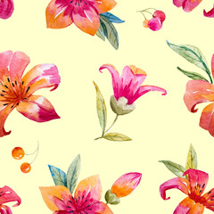 Watercolor floral pattern