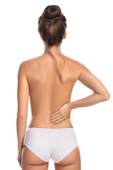 Woman with lower pain back