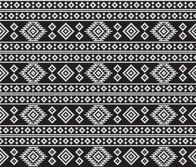 American Indians tribal texture, seamless black and white pattern. 