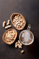 Lager beer and nuts