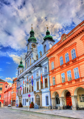 Fototapeta na wymiar Town Hall of Ceske Budejovice in Czech Republic
