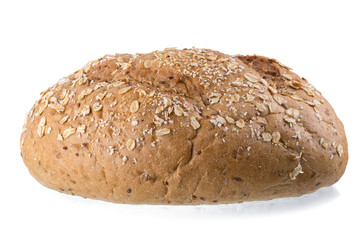 freshly baked bread isolated on white background