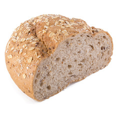freshly baked bread isolated on white background