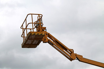 The Cage and Arm of an Hydraulic Lift Cherry Picker.