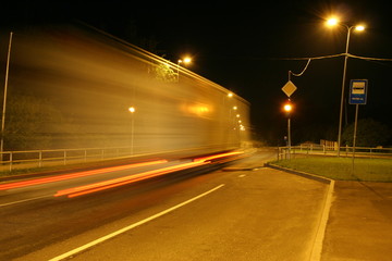 Truck speeding on red light 