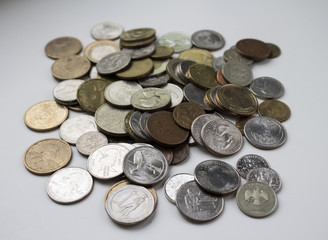 Coins of all countries of the world in one photo