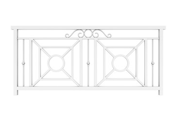 Double white metal design railing