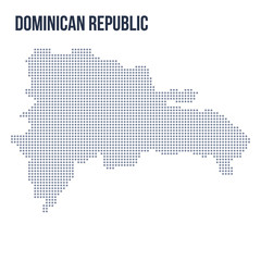 Fototapeta na wymiar Vector dotted map of Dominican Republic isolated on white background .