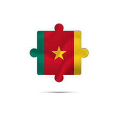Fototapeta premium Isolated piece of puzzle with the Cameroon flag. Vector illustration.
