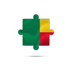 Isolated piece of puzzle with the Benin flag. Vector illustration.