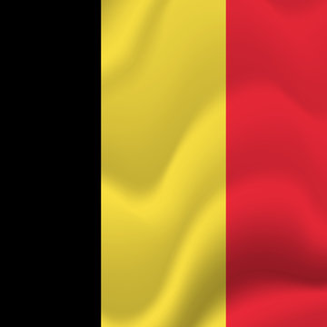 Belgium waving flag. Vector illustration.