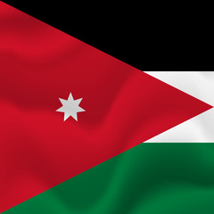 Banner or poster of Jordan independence day celebration. Waving flag. Vector illustration.