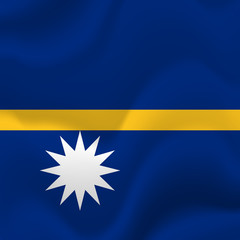 Nauru waving flag. Vector illustration.