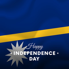 Banner or poster of Nauru independence day celebration. Waving flag. Vector illustration.
