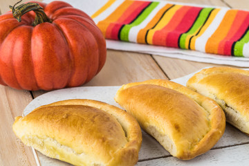 Fresh baked pumpkin pie bites.