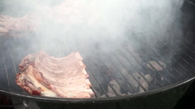Ribs on the Barbecue Grill