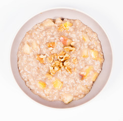 Porridge with apple and walnuts
