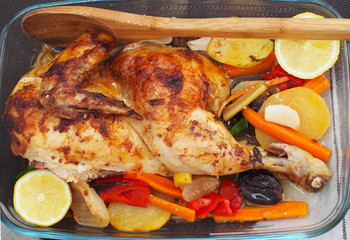 Grilled chicken with vegetables 