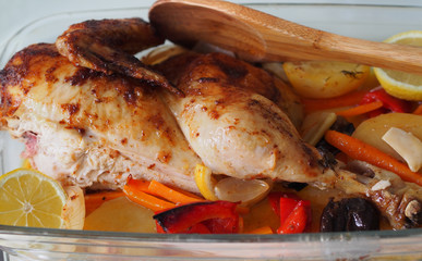 Grilled chicken with vegetables 