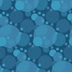 Abstract geometry circle background. vector seamless pattern for fabric, wrapping paper, print and web surface design. marine blue color abstract concept design. © galyna_p