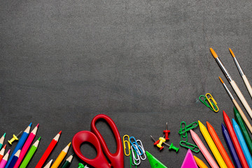 Colored school supplies